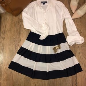 Navy and White J Crew skirt SZ 4